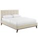 McKenzie Queen Biscuit Tufted Upholstered Fabric Platform Bed - East End Imports MOD-6005-BEI