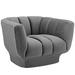 Entertain Vertical Channel Tufted Performance Velvet Armchair in Gray - East End Imports EEI-3352-GRY