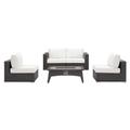 Convene 5 Piece Set Outdoor Patio with Fire Pit - East End Imports EEI-3723-EXP-WHI-SET