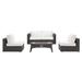 Convene 5 Piece Set Outdoor Patio with Fire Pit - East End Imports EEI-3723-EXP-WHI-SET