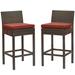 Conduit Bar Stool Outdoor Patio Wicker Rattan Set of 2 - East End Imports EEI-3603-BRN-CUR
