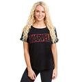 Marvel Damen Comic Logo T Shirt, Schwarz (Schwarz Schwarz), S EU