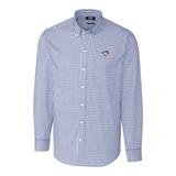 Men's Cutter & Buck Royal Toronto Blue Jays Big Tall Stretch Gingham Long Sleeve Button-Down Shirt