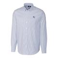 Men's Cutter & Buck Royal Kansas City Royals Big Tall Stretch Oxford Striped Long Sleeve Button-Down Shirt