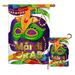 Breeze Decor Mardi Gras Mask Spring Impressions 2-Sided Polyester 2 Piece Flag Set in Green/Indigo | Wayfair BD-MG-S-118011-IP-BO-D-US17-BD