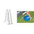 Intex Deluxe Pool Ladder - Poolleiter - Schwimmbadleiter - Sicherheitsleiter - 122-132 cm (Poolhöhe) + Pool Foot Bath - Poolzubehör - Pool Fußbad - 56 x 46 x 9 cm