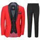 Mens 3 Piece Tuxedo Suit Formal Dinner Jacket Wedding Tailored Fit Red Blazer Waistcoat Trouser[S45-8-43-RED,UK/US 44 EU 54,Trouser 38",Bright Red]