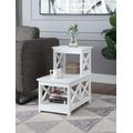 Oxford 2 Step Chairside End Table in White - Convenience Concepts 203040W