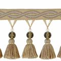 Eastern Accents Gallagher Beaded Tassel Trim Fabric in Brown/Gray | 3 W in | Wayfair PTT063