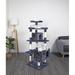 Go Pet Club 61" Cat Tree Manufactured Wood in Gray/Black | 60.5 H x 28 W x 22 D in | Wayfair F2026