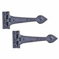 The Renovators Supply Inc. Door Heart Tip Rough Forged Iron Strap Hinge in Black/Yellow | 4.13 H x 10.5 W x 0.19 D in | Wayfair 25790