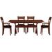 Copeland Furniture Sarah 5 Piece Extendable Solid Wood Dining Set Wood/Upholstered in Brown/Red | Wayfair