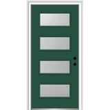 Verona Home Design 4-Lite Spotlight Painted Fiberglass Smooth Prehung Front Entry Door Metal | 32 W in | Wayfair ZZ346989L