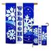 Breeze Decor Welcome Winter Wonderland Impressions 2-Sided Polyester 2 Piece Flag Set in Blue | 28 H x 18.5 W in | Wayfair