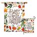 Breeze Decor Always Be Thankful Fall Harvest & Autumn 2-Sided Polyester 2 Piece Flag Set in Black | 28 H x 18.5 W in | Wayfair