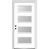 Verona Home Design 4-Lite Spotlight Painted Fiberglass Smooth Prehung Front Entry Door Metal | 32 W in | Wayfair ZZ346965R