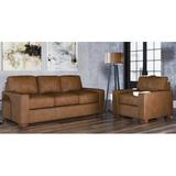 Westland and Birch Blanca 2 Piece Leather Living Room Set Genuine Leather in Red/Brown | 36 H x 86 W x 41 D in | Wayfair Living Room Sets