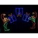 Lori's Lighted D'Lites Animated Elves Tossing Package Christmas Holiday Lighted Display Metal in Blue/Green/Red | 52 H x 95 W x 0.25 D in | Wayfair
