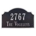 Montague Metal Products Inc. Vanderbilt 2-Line Wall Address Plaque, Wood | 9.75 H x 15.5 W x 0.32 D in | Wayfair PCS-60S-BG-W