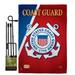 Breeze Decor Coast Guard Americana Military Impressions Decorative Vertical 2-Sided Polyester 28 x 19 in. Flag Set in Blue/Gray/Red | Wayfair