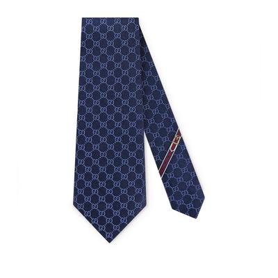 GG-pattern Silk Tie - Blue - Gucci Ties