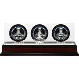 St. Louis Blues 2019 Stanley Cup Champions Mahogany Three Hockey Puck Logo Display Case