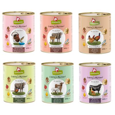 24x800g Mix II: 6 Sorten Liebling's Mahlzeit GranataPet Hundefutter