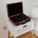 Pyle Decorative Record Player in Brown | 5.2 H x 14 W x 10.8 D in | Wayfair PVTTBT6BR
