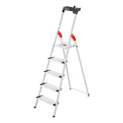 Hailo Alu-Stehleiter »L80 ComfortLine« 5 Stufen silber