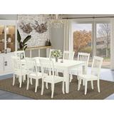 August Grove® Ladner 8 - Person Rubberwood Solid Wood Dining Set Wood in White | Wayfair 6344E37488084F579DCAD2817156C5BB