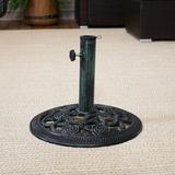 Alcott Hill® Willesden Cast Iron Free Standing Umbrella Base Cast Iron in Green | 12.5 H x 16 W x 16 D in | Wayfair