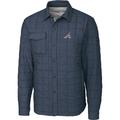 Men's Cutter & Buck Gray Atlanta Braves Stars Stripes Full-Zip Rainier Shirt Jacket