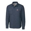 Men's Cutter & Buck Gray New York Yankees Stars Stripes Full-Zip Rainier Shirt Jacket