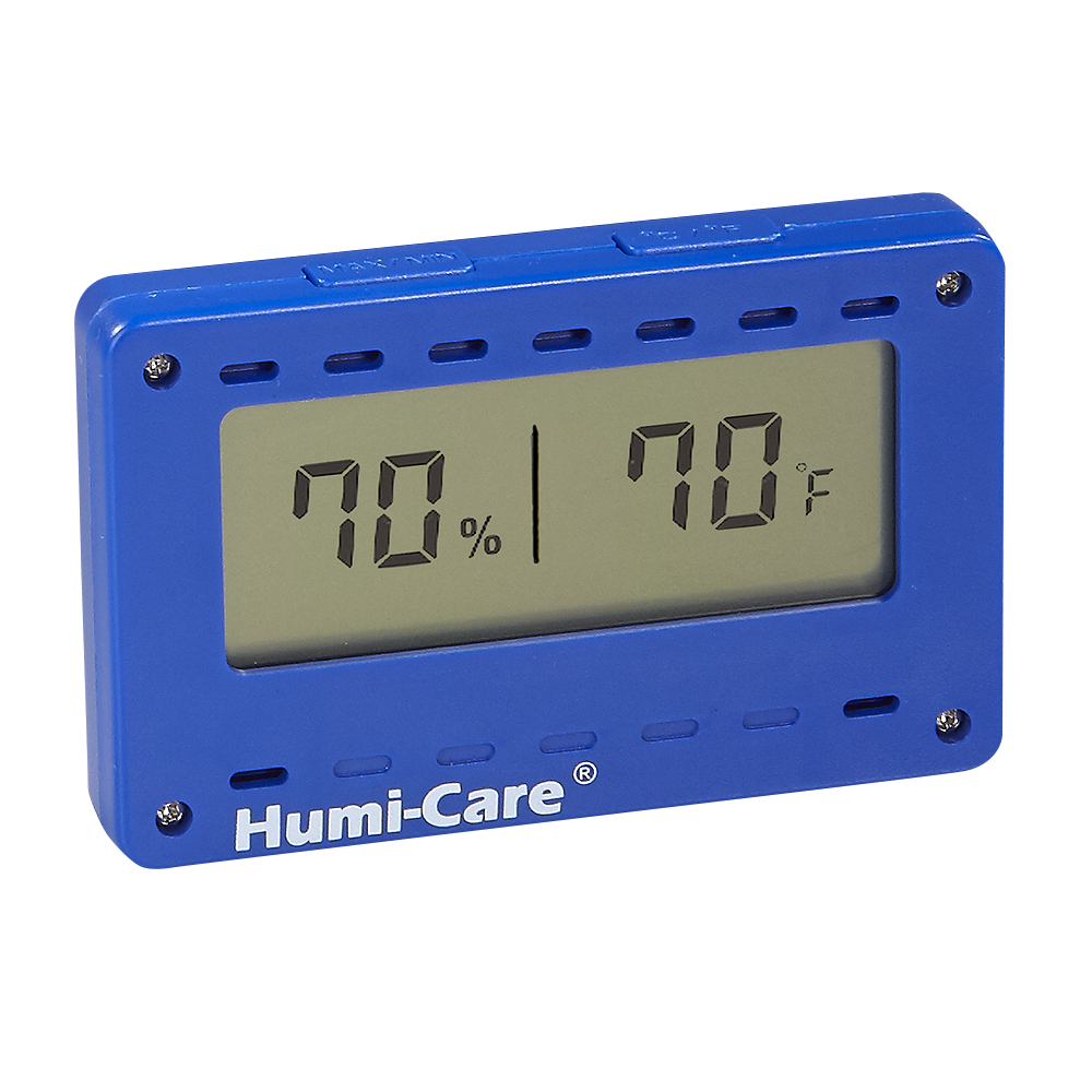 Humi-Care Rectangular Digital Hygrometer - Blue