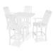 Trex Outdoor Yacht Club 5-Piece Farmhouse Trestle Arm Chair Bar Set Plastic in White | 42 H x 37.5 W x 37.63 D in | Wayfair TXS467-1-CW