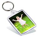 Adventa Personalised Photo Keyring Passport Size Multipack x500, Double Sided Blank Insert Photo Keychain, Acrylic Clear Picture Frame with Split Ring