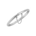 Silverly Round Hinged 925 Sterling Silver Bangles for Women Solid 925 with Chain - Classic Silver Bangle - Simple Elegant Mum Auntie Birthday Gifts - Sterling Silver Bracelet