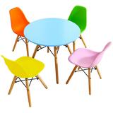 Costway 5 Pieces Kid's Colorful Set with 4 Armless Chairs