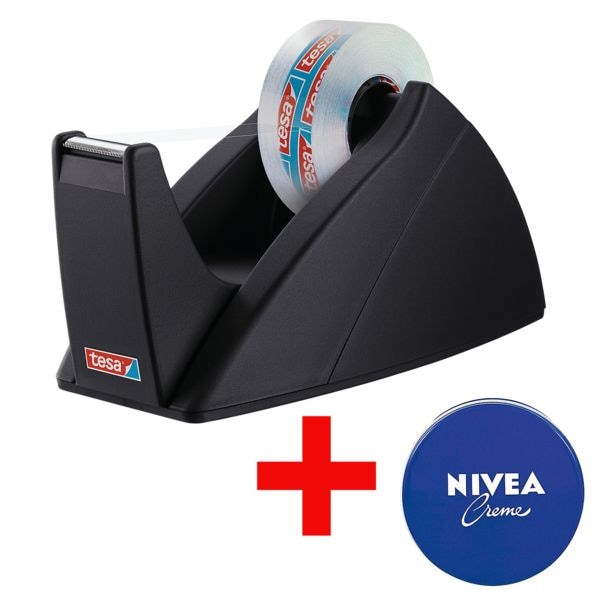 tesa Tischabroller »Easy Cut« 57421 inkl. Hautpflegecreme »Nivea« schwarz Image