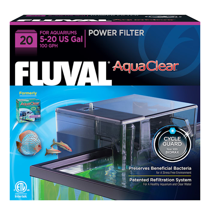 Fluval AquaClear Aquarium Power Filters, Model 20