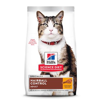 Hill's Science Diet Adult Hairball Control Chicken Recipe Dry Cat Food, 3.5 lbs.