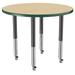 Factory Direct Partners Round T-Mold Adjustable Height Activity Table w/ Super Legs Laminate/Metal in Brown | 30 H in | Wayfair 10050-MPGN