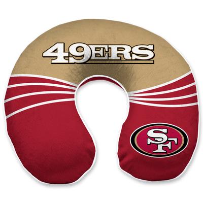 San Francisco 49ers Wave Memory Foam U-Neck Travel Pillow - Red