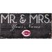 Cincinnati Reds 12" x 6" Personalized Mr. & Mrs. Sign