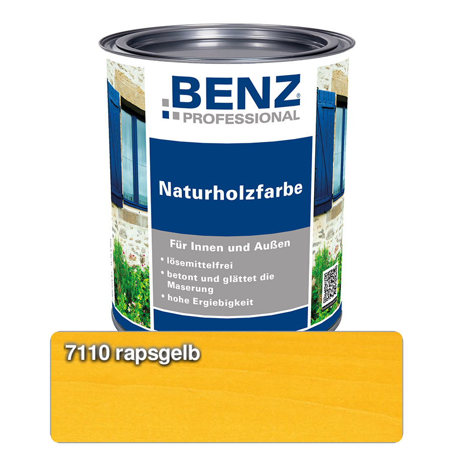 BENZ PROFESSIONAL Naturholzfarbe Holzschutzmittel, 0,25 l, Rapsgelb Image