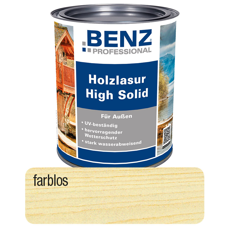 BENZ PROFESSIONAL Holzlasur High Solid Holzschutz, 2,5 l, Transparent Image