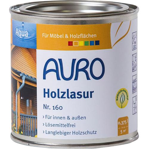 AURO Holzlasur Aqua Nr. 160 Holzschutz, 0,75 l, Eiche Hell