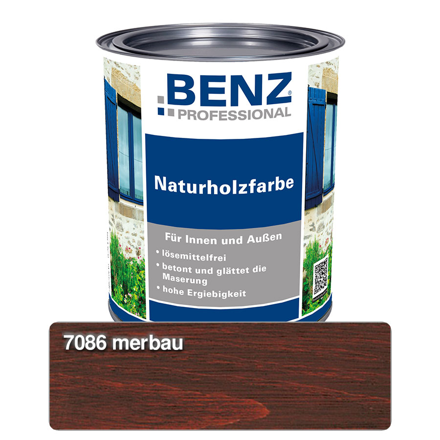BENZ PROFESSIONAL Naturholzfarbe Holzschutzmittel, 0,75 l, Merbau Image