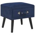 vidaXL Table de chevet Bleu 40x35x40 cm Velours