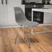 Wrought Studio™ Daker Chair w/ Chrome Base Plastic/Acrylic in Gray | 31.5 H x 18.25 W x 22.5 D in | Wayfair E8F7EDA6920F4CEE9F1CE0761CB126BB